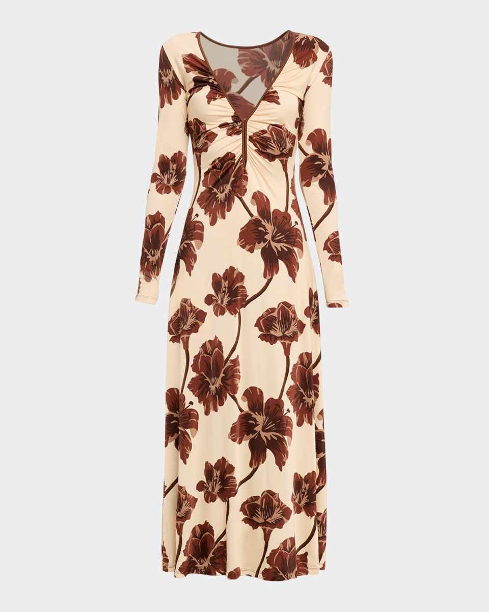 Alma Bordada Long-Sleeve Maxi Dress
